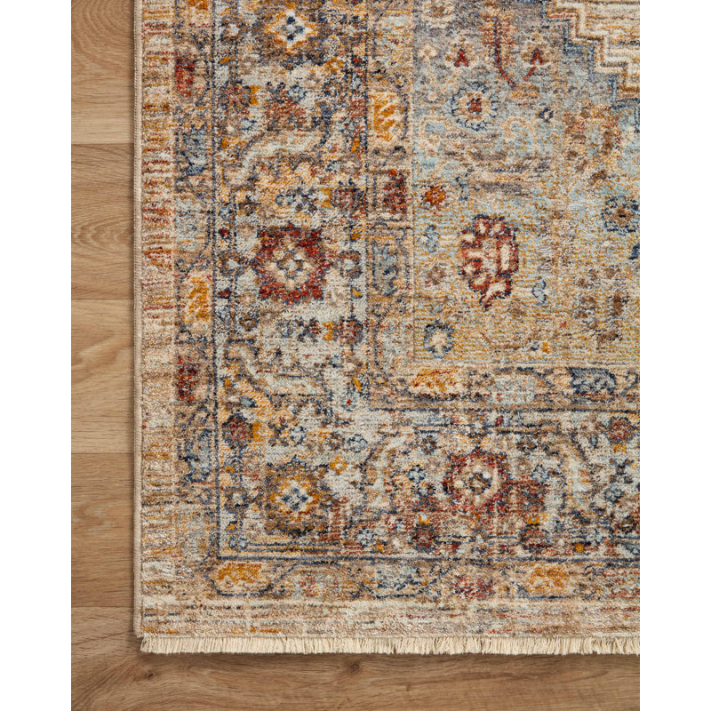 Sorrento Sunset Multicolor Vintage Round Accent Rug, 5'-3"