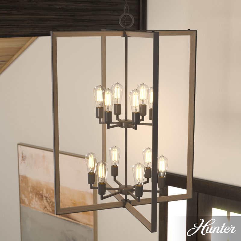 Woodburn Noble Bronze 12-Light Modern Lantern Pendant