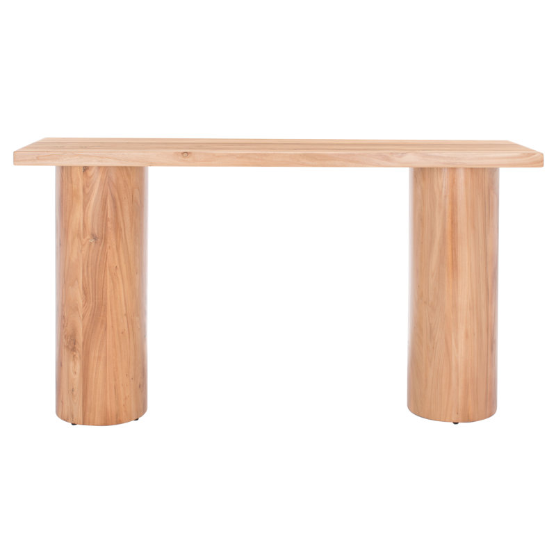 Sanchez Elmwood Console Table with Bold Curves and Storage