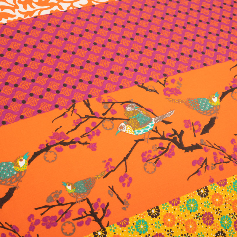 Tangerine Bohemian Cotton Reversible Full/Queen Duvet Cover Set