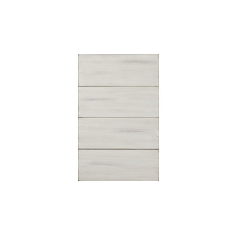 Farmhouse Charm Whitewash Solid Wood Rectangular Side Table