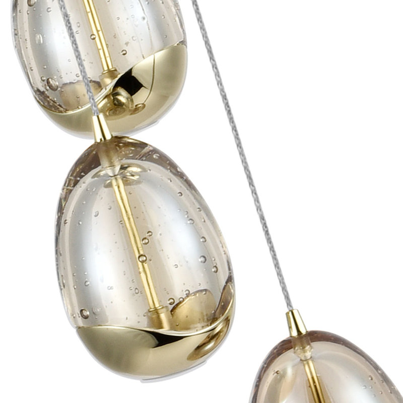 Venezia Champagne Glass Teardrop LED Chandelier in Gold