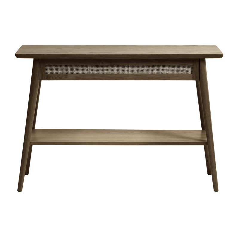 Smoked Oak Mid-Century Console Table with Storage