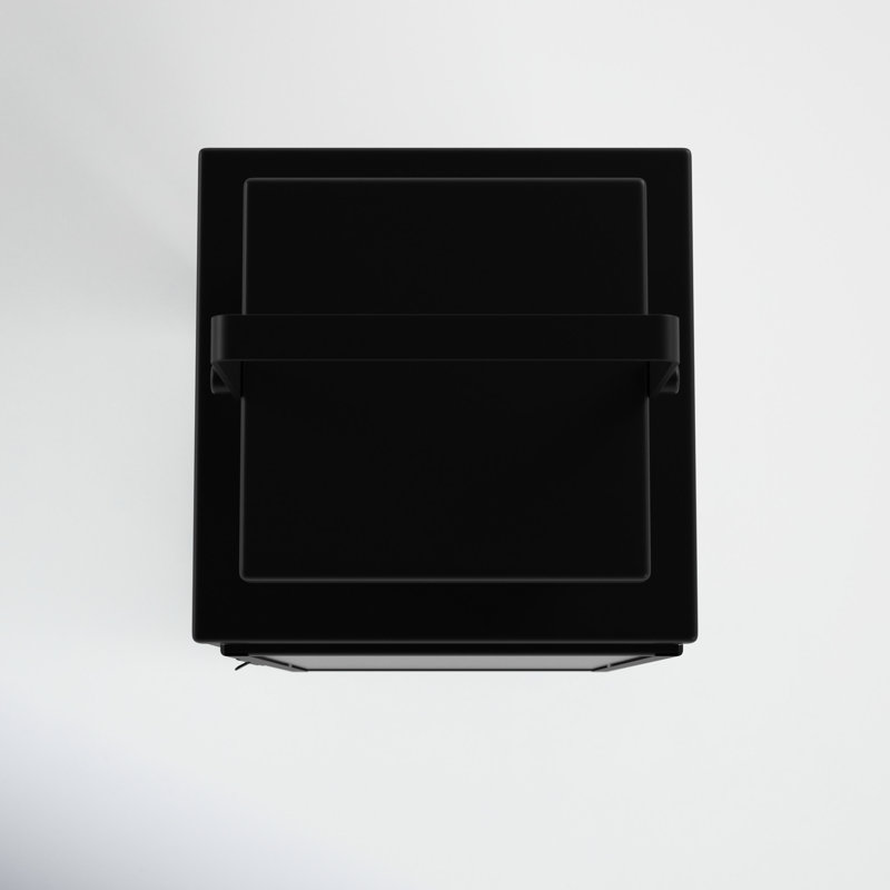 Black Stainless Steel and Glass Hanging Candle Lantern