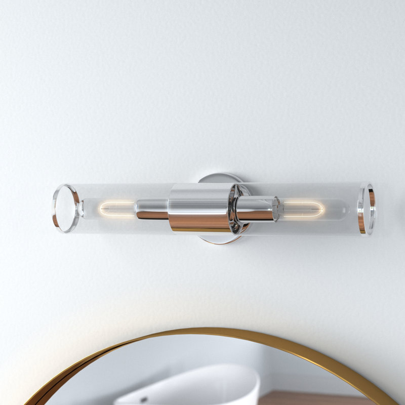 Bancroft 2-Light Vanity in Polished Chrome with Clear Glass
