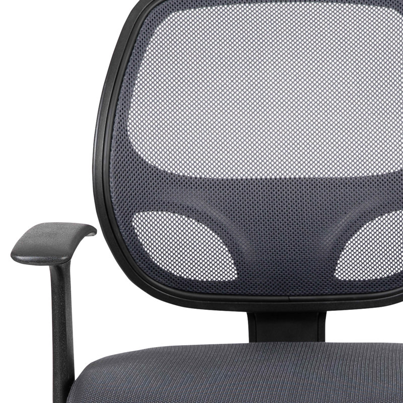 ErgoFlex Mid-Back Gray Mesh Swivel Task Chair with Plastic Base
