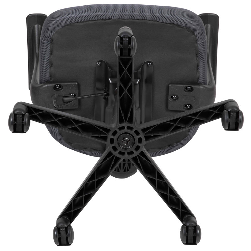 ErgoFlex Mid-Back Gray Mesh Swivel Task Chair with Plastic Base