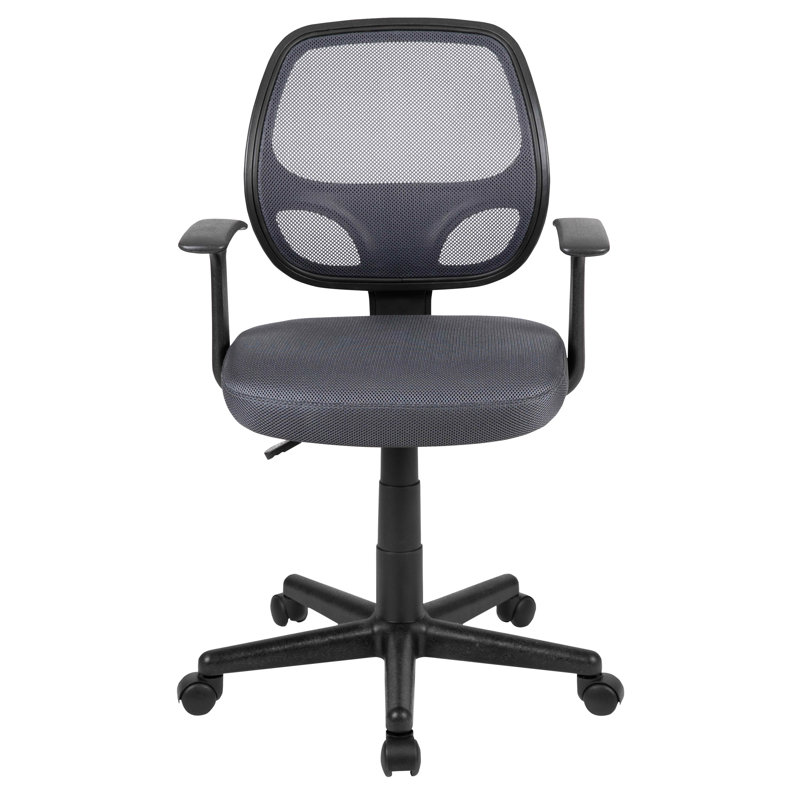 ErgoFlex Mid-Back Gray Mesh Swivel Task Chair with Plastic Base