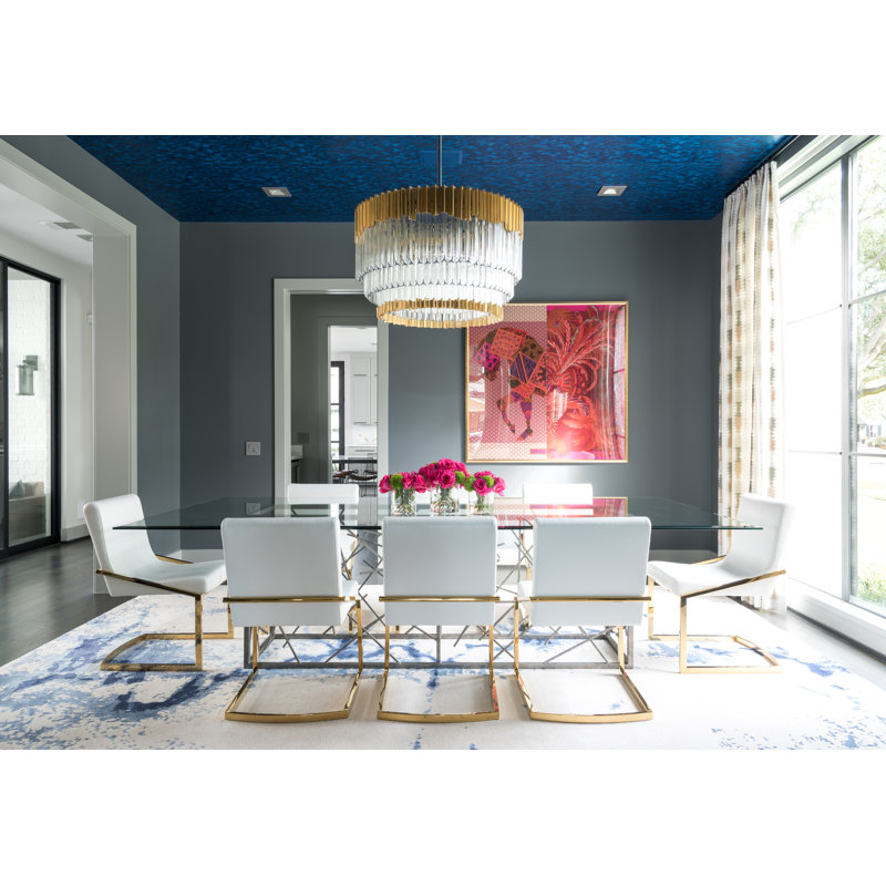 Gold Leaf and Crystal 10-Light Tiered Chandelier