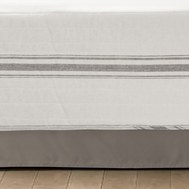 Gray Cotton 6-Piece Farmhouse Stripe Daybed Cover Set