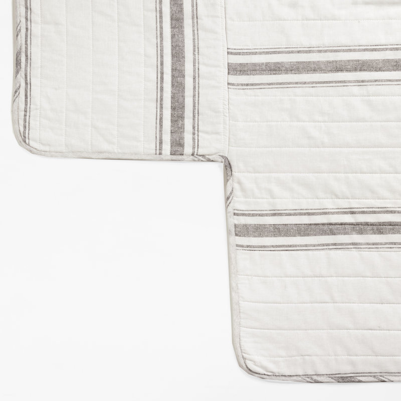 Gray Cotton 6-Piece Farmhouse Stripe Daybed Cover Set
