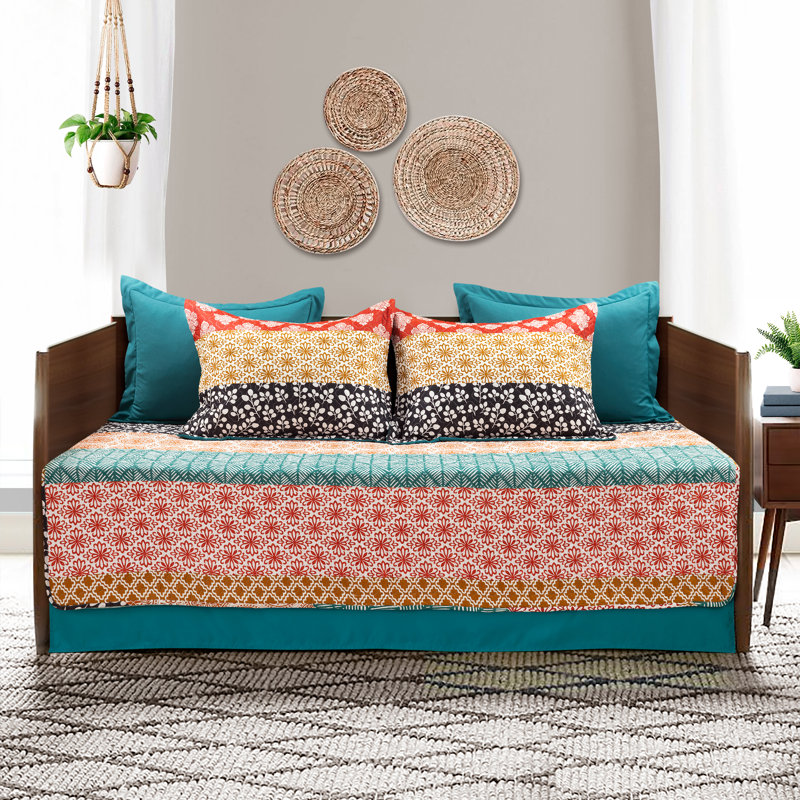 Bohemian Stripe Multicolor Cotton 6-Piece Daybed Cover Set