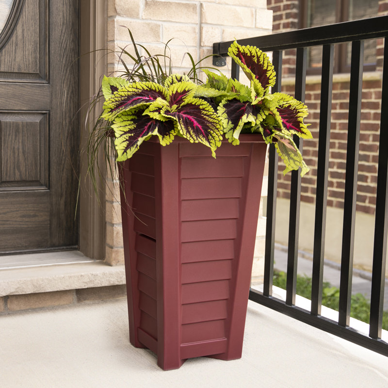 Cranberry Red 28" Square Outdoor Planter with Water Reservoir