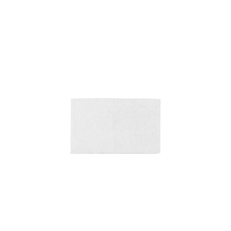 White Plush Cotton Reversible Bath Rug