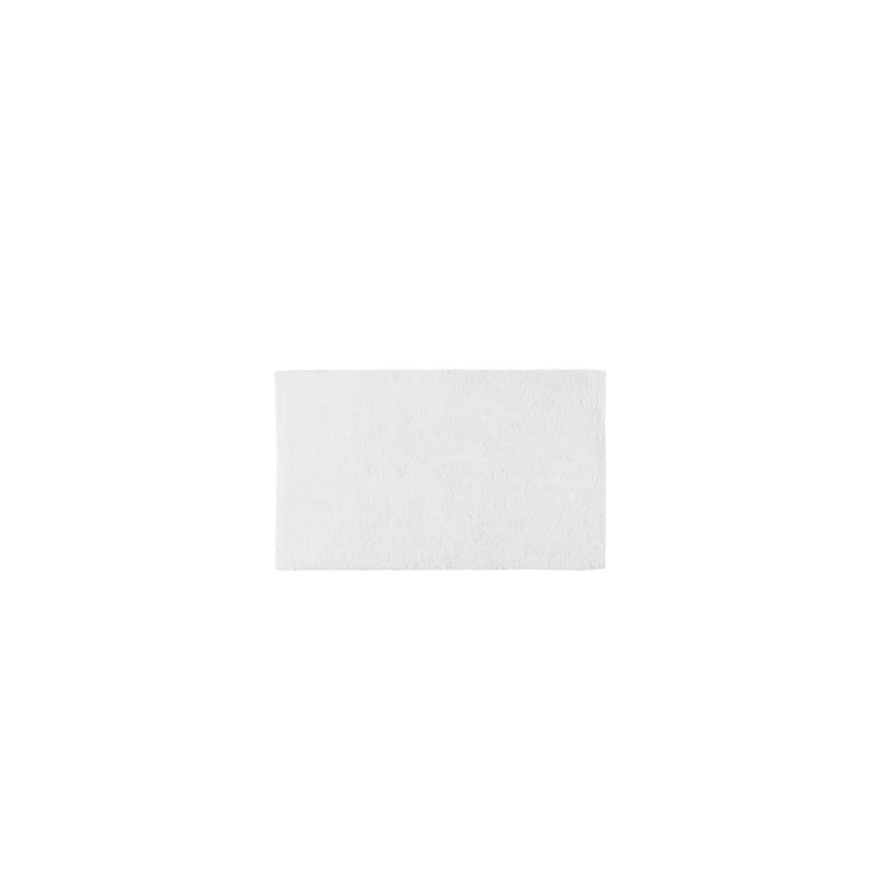 White Plush Cotton Reversible Bath Rug