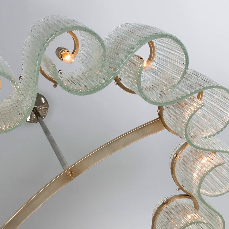Circo Contemporary 45.5" Satin Silver Geometric Chandelier