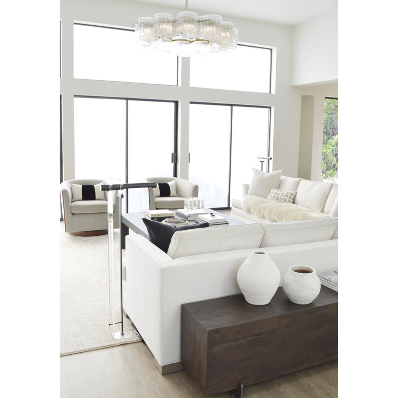 Circo Contemporary 45.5" Satin Silver Geometric Chandelier