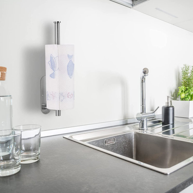 Brushed Nickel Stainless Steel Wall Mounted Paper Towel Holder Set