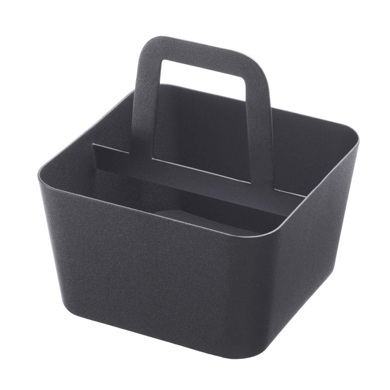 Yamazaki Tower Large Black Steel Storage Caddy with Handle