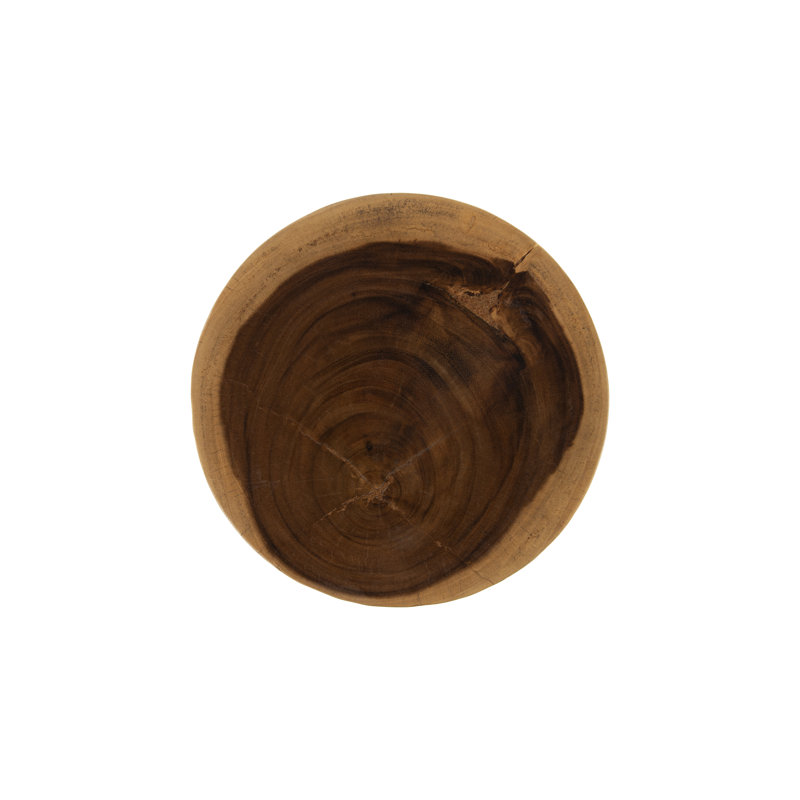 Asymmetrical Hourglass Natural Brown Wood Waist Stool