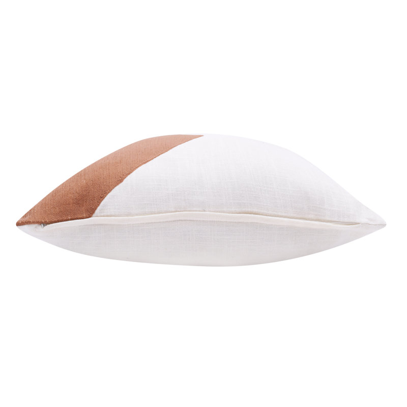 20" x 20" White and Brown Cotton Geometric Throw Pillow Set