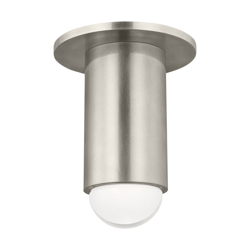 Antique Nickel LED Flush Mount with Crystal Shade