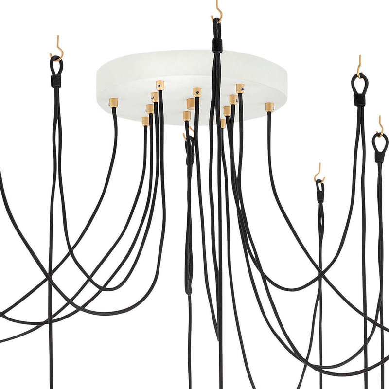 Nula 12-Light Shell White Steel Multi-Tier Chandelier
