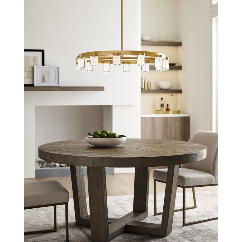 Esfera Elegance 32" Brass and Crystal LED Chandelier