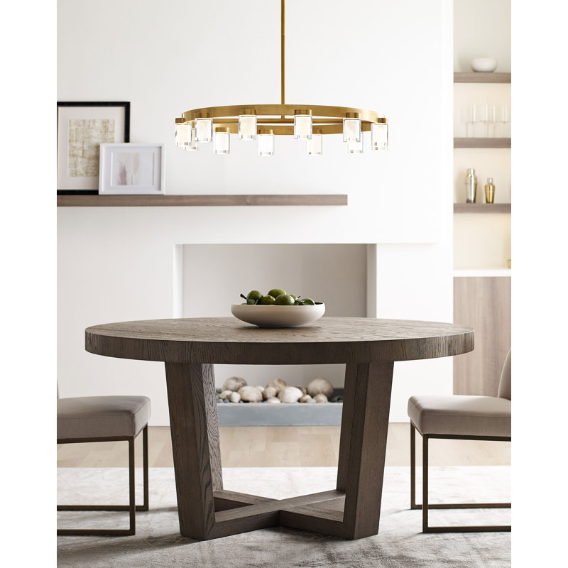 Esfera Elegance 32" Brass and Crystal LED Chandelier