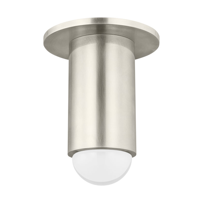 Antique Nickel LED Flush Mount with Crystal Shade