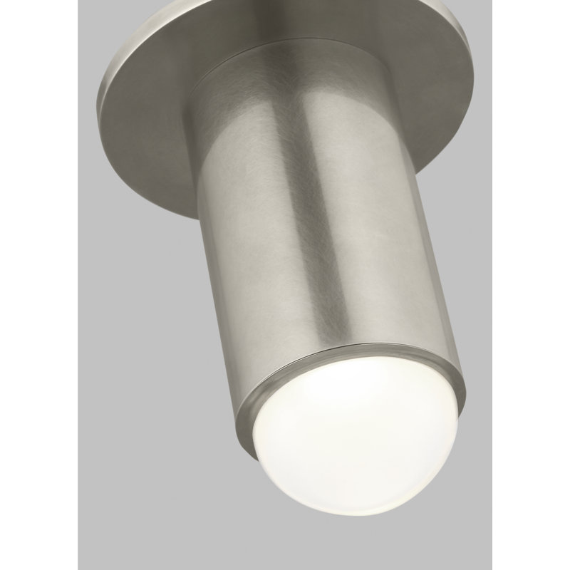 Antique Nickel LED Flush Mount with Crystal Shade