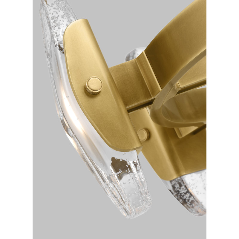 Wythe Medium Plated Brass and Glass LED Chandelier