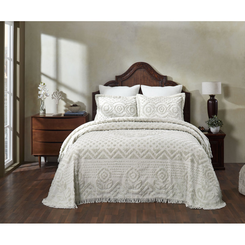 Ivory Twin Cotton Chenille Bedspread