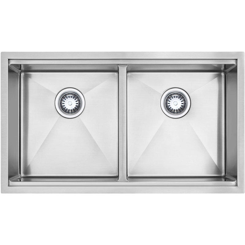 33'' Stainless Steel Double Bowl Undermount Kitchen Sink