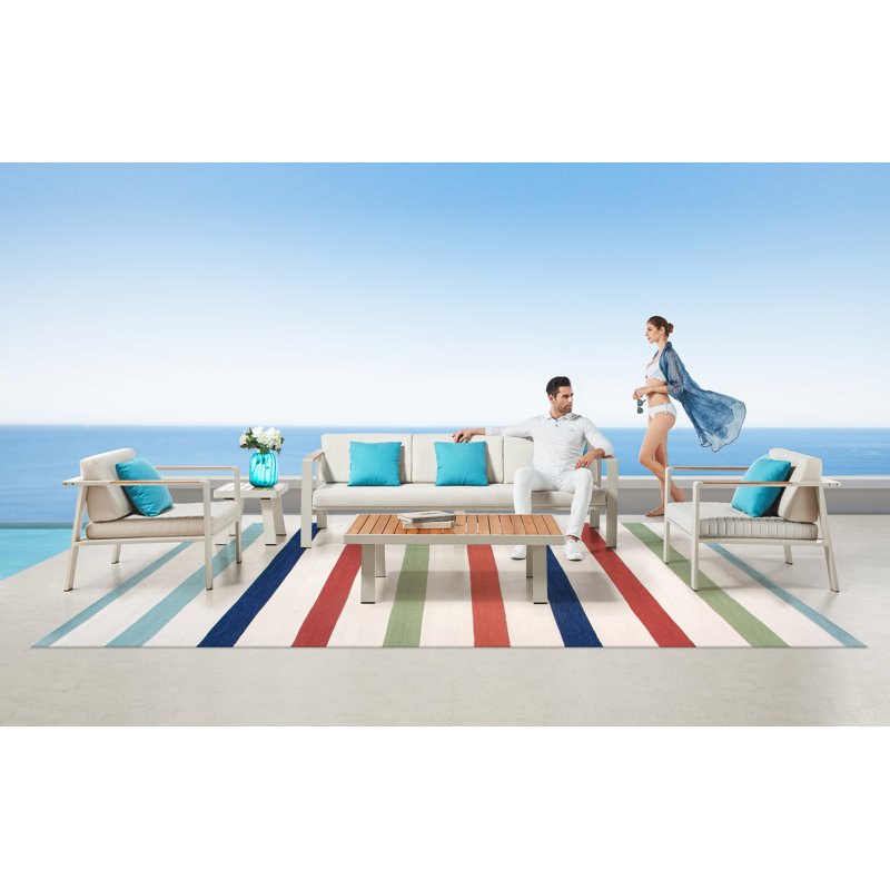 Hampton Ivory 12'x15' Handwoven Flatweave Outdoor Area Rug