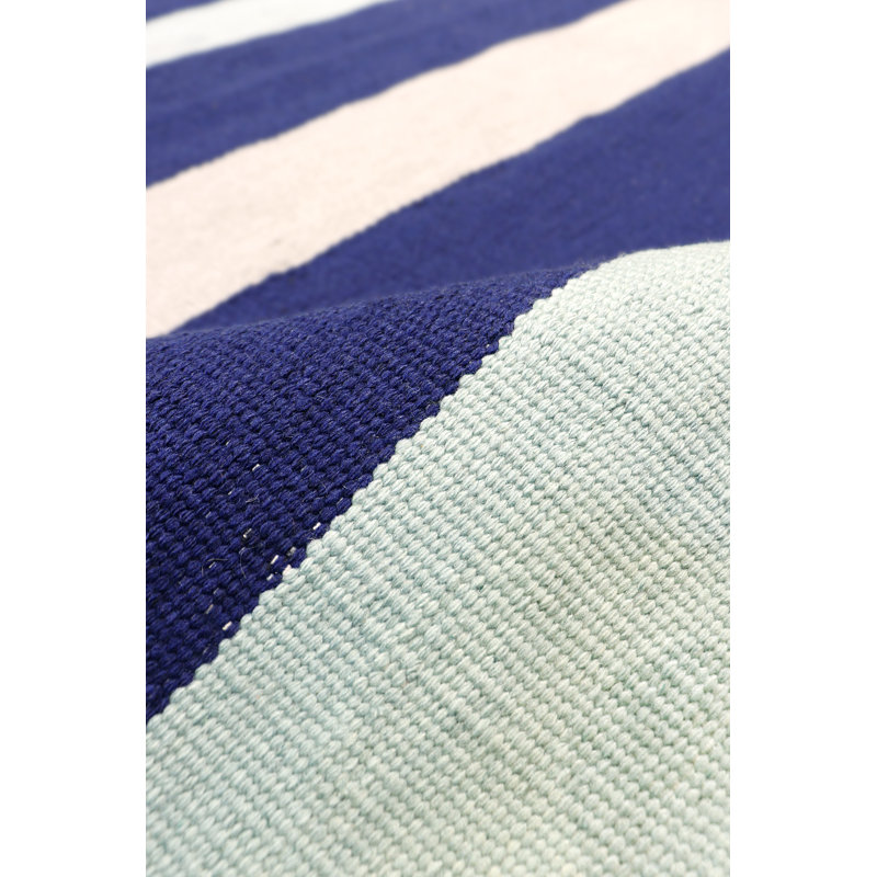 Hampton Blue Stripe 4' x 6' Reversible Synthetic Rug