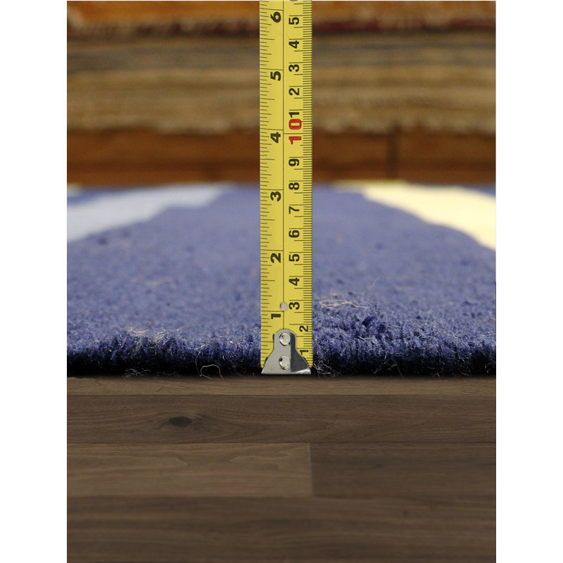 Hampton Blue Stripe 4' x 6' Reversible Synthetic Rug
