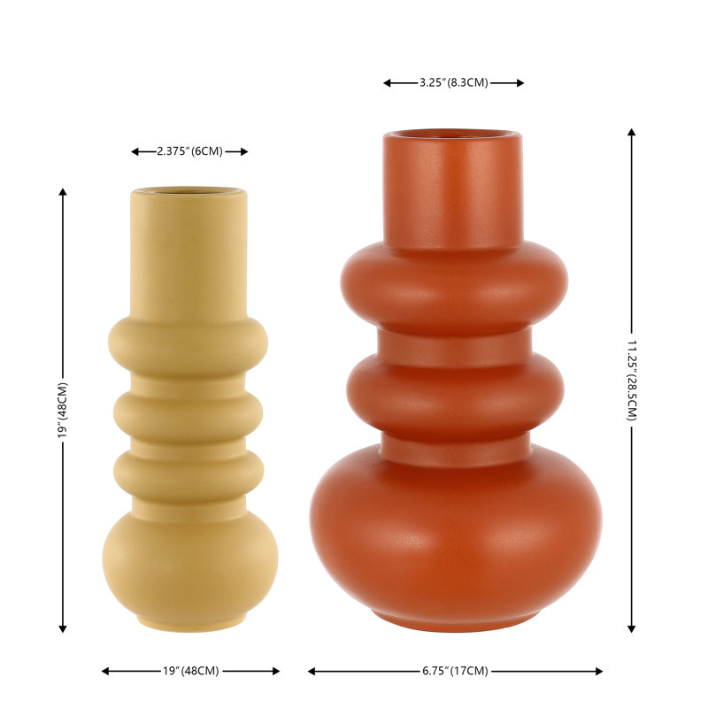 Kell 11.25'' Handmade Ceramic Table Vase