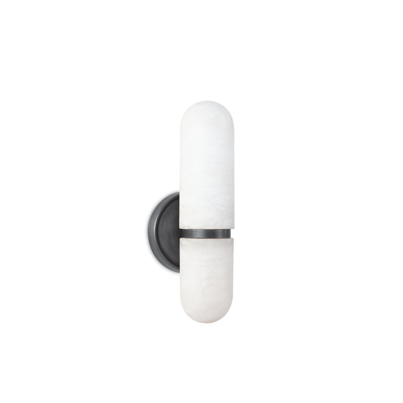 Alabaster and Bronze Dual-Light G9 LED Wall Sconce