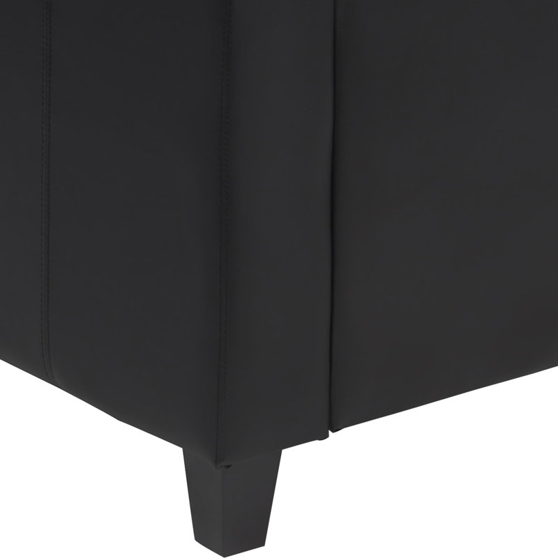 Eco-Friendly Black Leather & Wood Contemporary Armchair