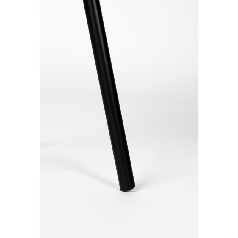 Black Metal Tripod Lamp with Beige Bamboo Shade
