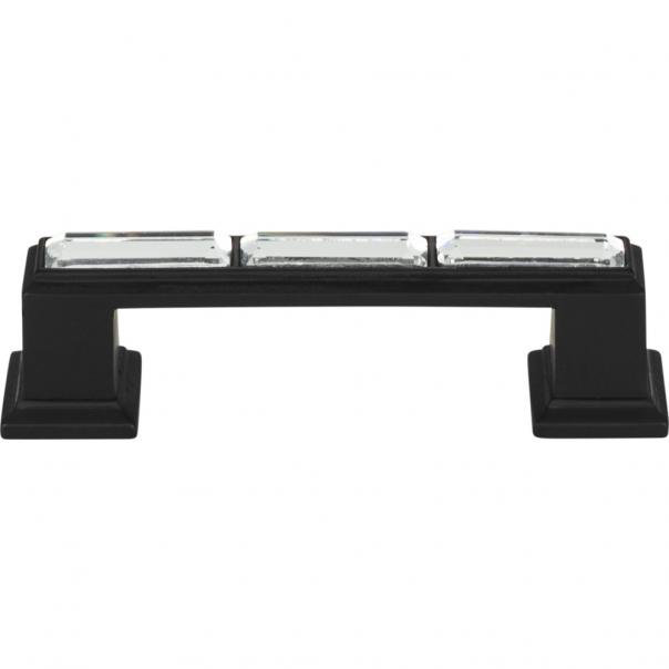 Elegant Brushed Nickel Crystal Bar Pull 3" with Mounting Hardware