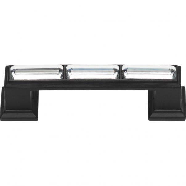 Elegant Brushed Nickel Crystal Bar Pull 3" with Mounting Hardware