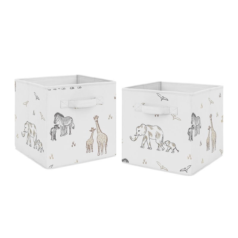 Multicolor Jungle Safari Animals Foldable Fabric Storage Cubes