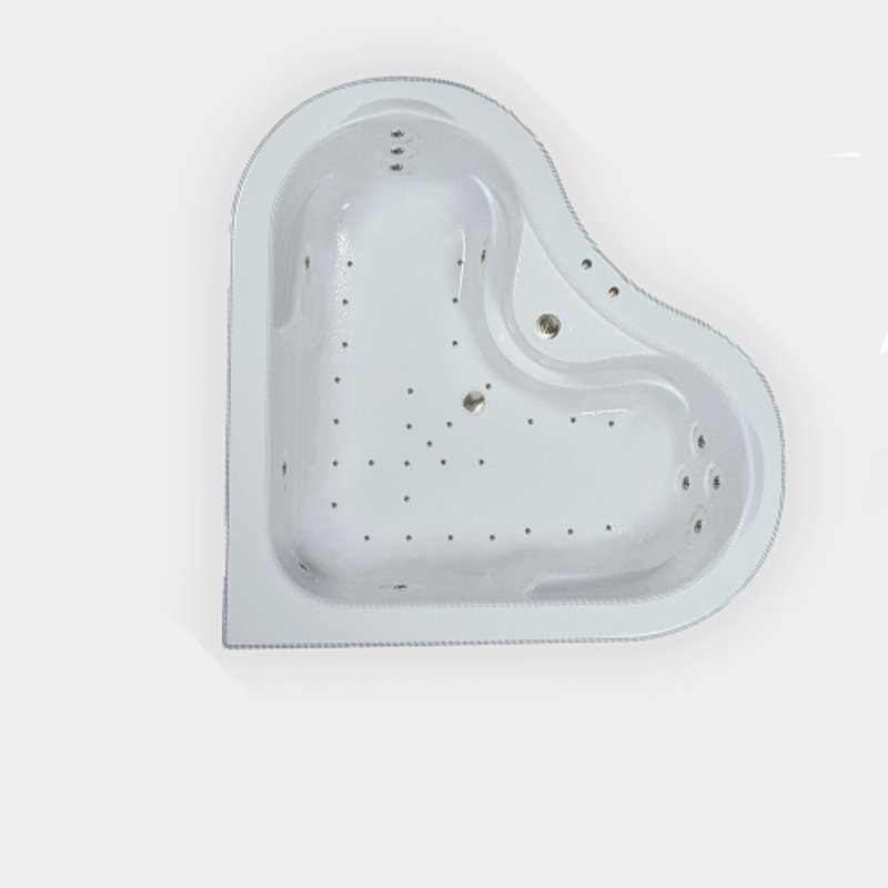 64'' White Acrylic Corner Air Bathtub with Center Drain