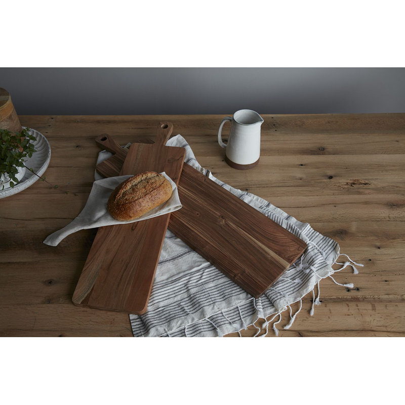 Natural Acacia Wood Rectangular Cutting Board with Handle
