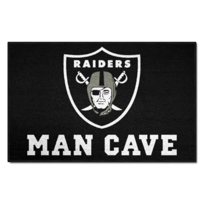 Oakland Raiders Black Rectangular Tufted Rug
