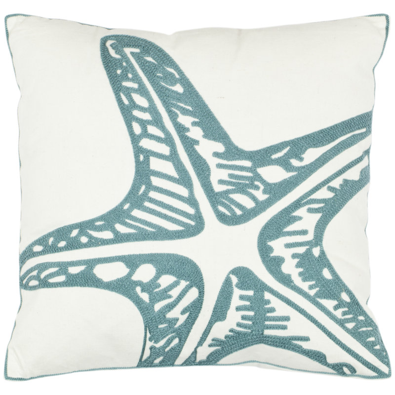 Whitney Blue Starfish Cotton Throw Pillow Set
