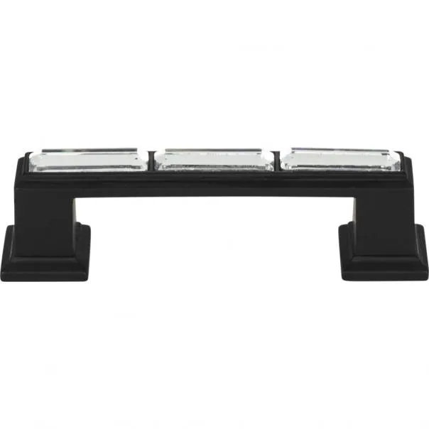 Elegant Brushed Nickel Crystal Bar Pull 3" with Mounting Hardware