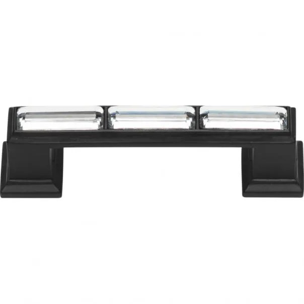 Elegant Brushed Nickel Crystal Bar Pull 3" with Mounting Hardware